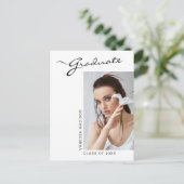 Modernes, elegantes Script-Foto | Grad-Ankündigung Postkarte (Stehend Vorderseite)