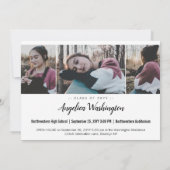 Modernes, elegantes Script-Foto High School Abschl Ankündigung (Rückseite)