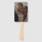 Modernes, elegantes Script-Foto-Hochzeitsprogramm Fächer (Vorderseite)