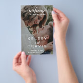 Modernes, elegantes Script-Foto-Hochzeitsprogramm Flyer (Handgriff)