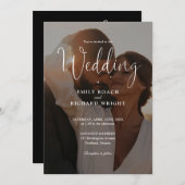 Modernes, elegantes Script-Foto in einer Hochzeit Einladung (Vorne/Hinten)