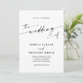 Modernes, elegantes Script-Foto QR-Code Hochzeit Einladung (Stehend Vorderseite)