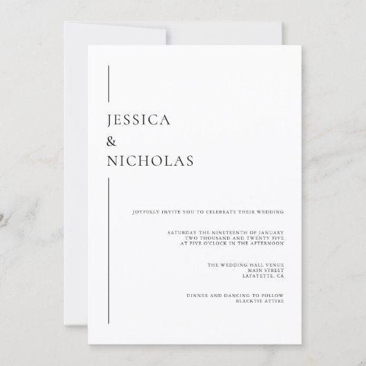 Modernes, elegantes Script-Foto Wedding Classic Einladung (Vorderseite)