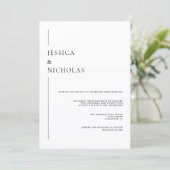 Modernes, elegantes Script-Foto Wedding Classic Einladung (Stehend Vorderseite)