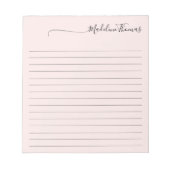 Modernes, elegantes Script Girly Pink Name Notizblock (Vorderseite)