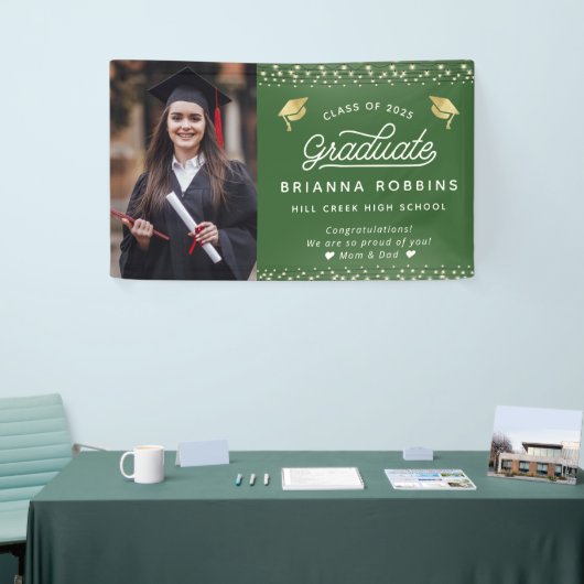 Modernes, elegantes Script Gold Abschluss Foto Gre Banner (Messeveranstaltung)