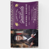 Modernes, elegantes Script Gold Abschluss Foto Lil Banner (Vertikal)