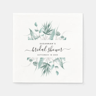 Modernes, elegantes Script Greenery-Brautparty Serviette