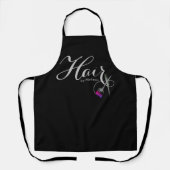 Modernes, elegantes Script-Haar nach Namen schwarz Schürze (Vorderseite)