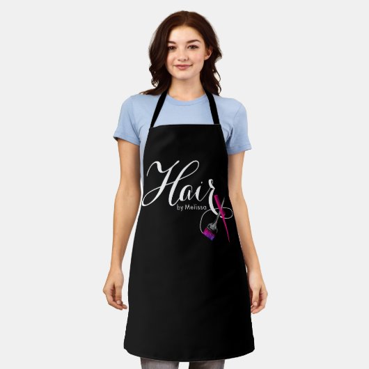 Modernes, elegantes Script Hair von Ihnen Schürze (Getragen)