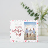 Modernes, elegantes Script-Happy Galentine's Day F Postkarte (Stehend Vorderseite)