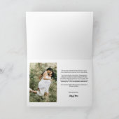 Modernes, elegantes Script Heart Simple Wedding Fo Dankeskarte (Innenseite)