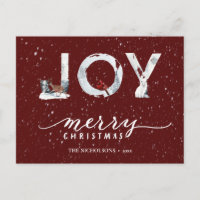 Modernes, elegantes Script JOY Winter Snow Overlay