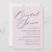 Modernes, elegantes Script-Lavender-Brautparty Einladung (Vorderseite)