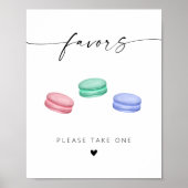 Modernes, elegantes Script Macaron Favors Poster (Vorne)