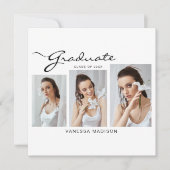 Modernes, elegantes Script-Minimal | 3 FOTO ABSCHL Ankündigung (Vorderseite)