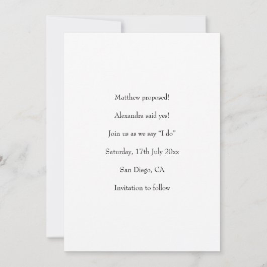 Modernes, elegantes Script Minimalistisch Heart Fo Save The Date (Rückseite)