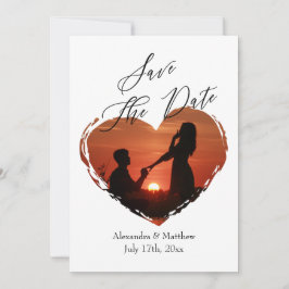 Modernes, elegantes Script Minimalistisch Heart Fo Save The Date