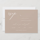 Modernes, elegantes Script Olive Wedding RSVP Einladung (Vorderseite)