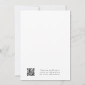 Modernes, elegantes Script QR Code Foto Hochzeit Einladung (Rückseite)