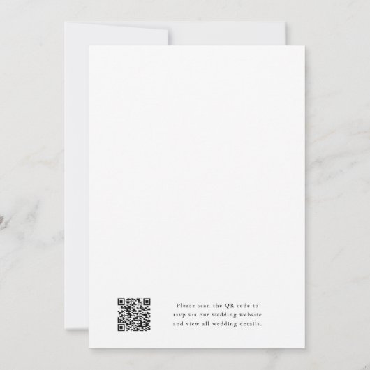 Modernes, elegantes Script QR Code Foto Hochzeit Einladung (Rückseite)
