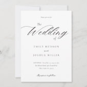 Modernes, elegantes Script QR Foto Hochzeitseinlad Einladung (Vorderseite)