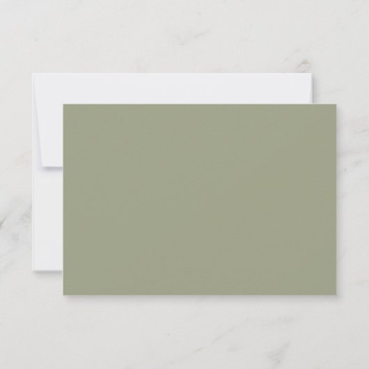 Modernes, elegantes Script Sage Green Wedding RSVP Einladung (Rückseite)