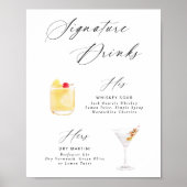 Modernes, elegantes Script-Signature Drinks Poster (Vorne)