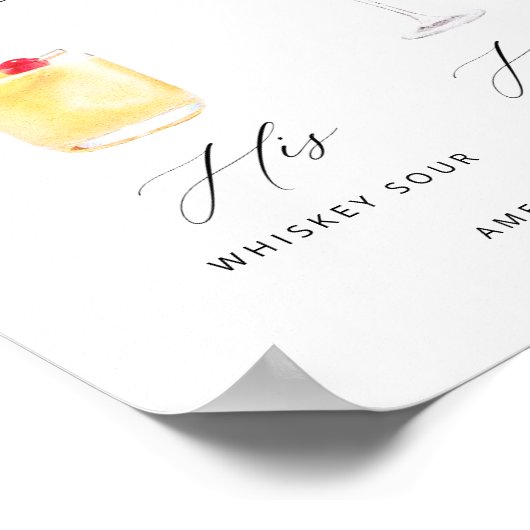 Modernes, elegantes Script-Signature Drinks Poster (Ecke)