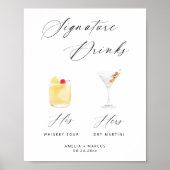Modernes, elegantes Script-Signature Drinks Poster (Vorne)
