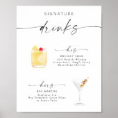 Modernes, elegantes Script-Signature Drinks Poster (Vorne)