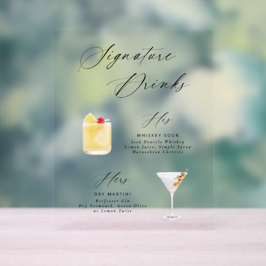Modernes, elegantes Script-Signature Drinks Poster (Neutral)