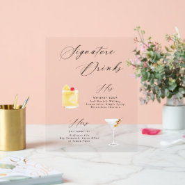 Modernes, elegantes Script-Signature Drinks Poster