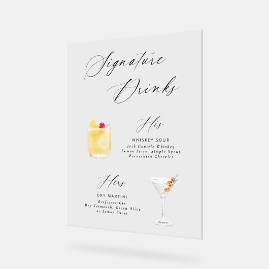 Modernes, elegantes Script-Signature Drinks Poster (Winkel)