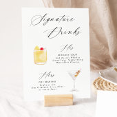 Modernes, elegantes Script-Signature Drinks Poster