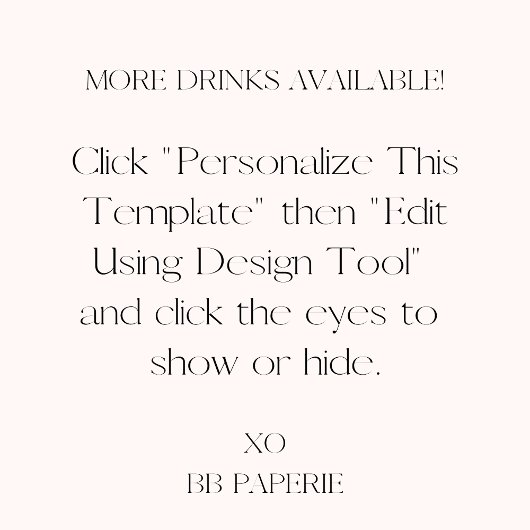 Modernes, elegantes Script-Signature Drinks Poster