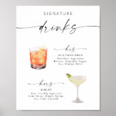 Modernes, elegantes Script-Signature Drinks Poster (Vorne)