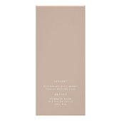Modernes, elegantes Script Taupe Wedding Menu Werbekarte (Hinten)
