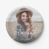 Modernes, elegantes Script Typografy Graduate Foto Pappteller (Vorderseite)