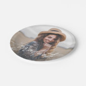 Modernes, elegantes Script Typografy Graduate Foto Pappteller (Schrägansicht)