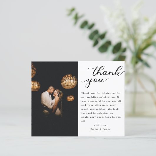 Modernes, elegantes Script-Wedding-Foto (Stehend Vorderseite)