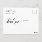 Modernes, elegantes Script Wedding Foto Vielen Dan Postkarte (Rückseite)