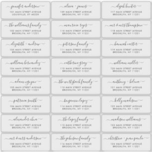 Modernes, elegantes Script-Wedding Guest-Adresseti Aufkleber