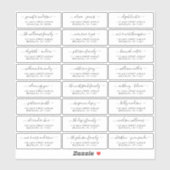 Modernes, elegantes Script-Wedding Guest-Adresseti Aufkleber (Blatt)