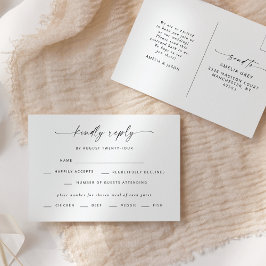 Modernes, elegantes Script-Wedding-RSVP Postkarte