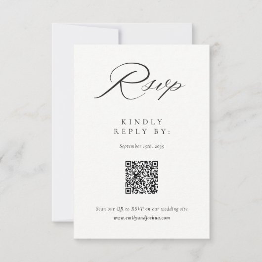 Modernes, elegantes Script-Wedding-RSVP RSVP Karte (Vorderseite)