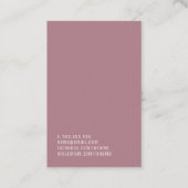 Modernes elegantes Selbstporträt Visitenkarte (Rückseite)