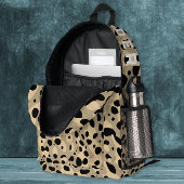 Modernes elegantes Sepia Leopard Muster und Name Bedruckter Rucksack