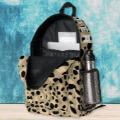 Modernes elegantes Sepia Leopard Muster und Name Bedruckter Rucksack