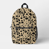 Modernes elegantes Sepia Leopard Muster und Name Bedruckter Rucksack (Vorderseite)